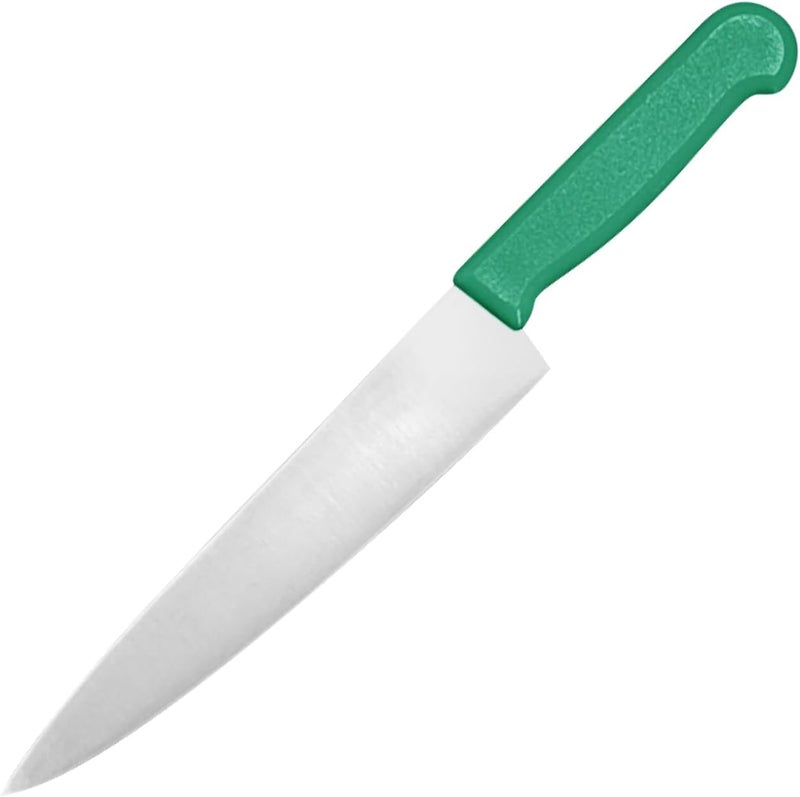 Kitchen Master 8 Inch Stainless Steel Professional Chef Knife with Green Handle - Image 1